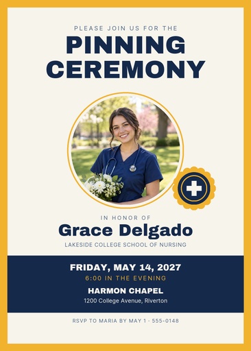 5 × 7 invitation size of Pinned and Proud