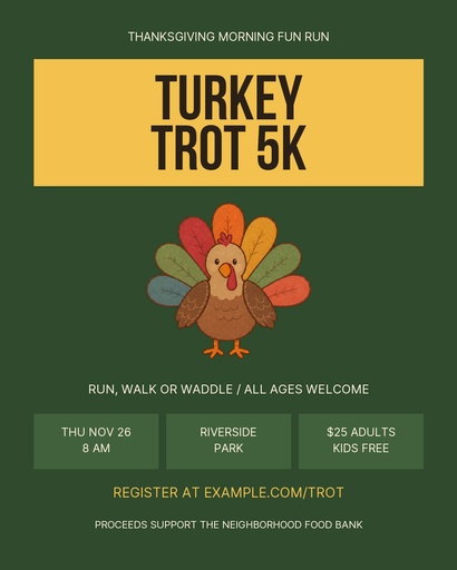Portrait post size of Turkey Trot 5K