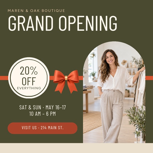 Our Grand Opening Weekend Page Cover Template - Design Templates