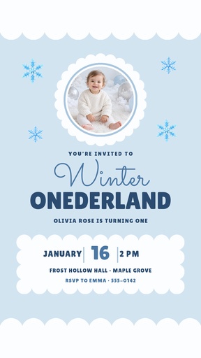 Story opener size of Winter Onederland