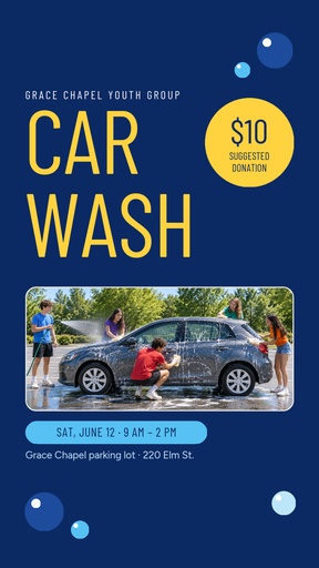 Story opener size of Youth Group Car Wash