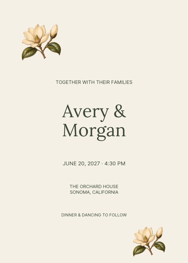 5 × 7 invitation size of The Garden Promise