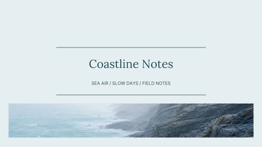 YouTube banner size of Coastline Notes