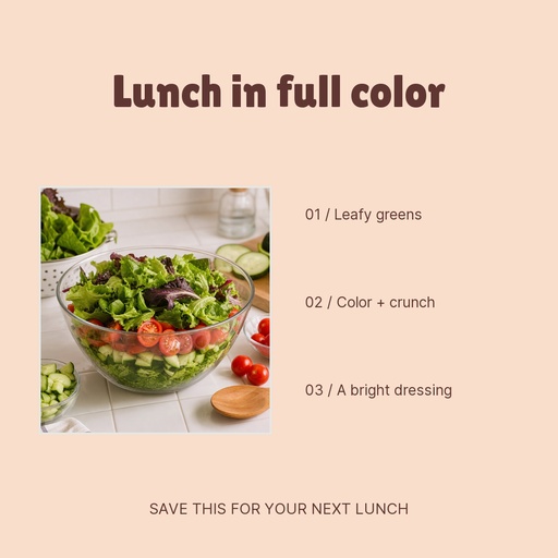 Square post size of Lunch in Full Color