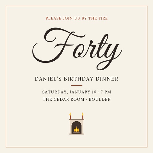 Square post size of Fireside Fortieth