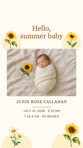 Story opener size of Hello, Summer Baby