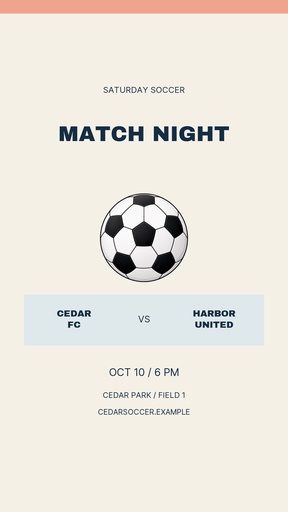 Story opener size of Saturday Soccer Lights