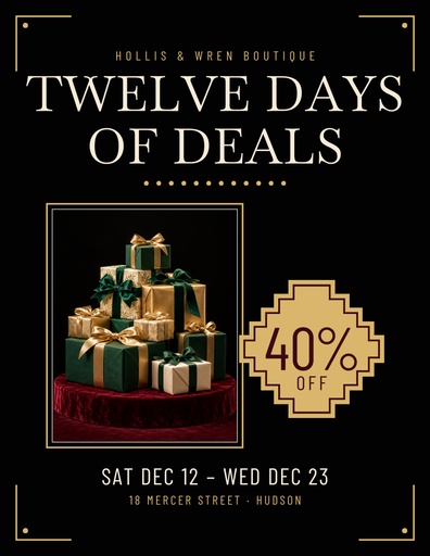 Letter flyer size of Twelve Days of Deals