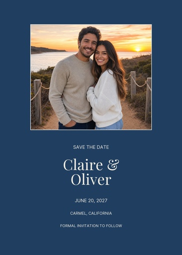 Save the date size of Blue Hour Vows