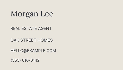 Agent contact card size of The Oak Street Townhouse