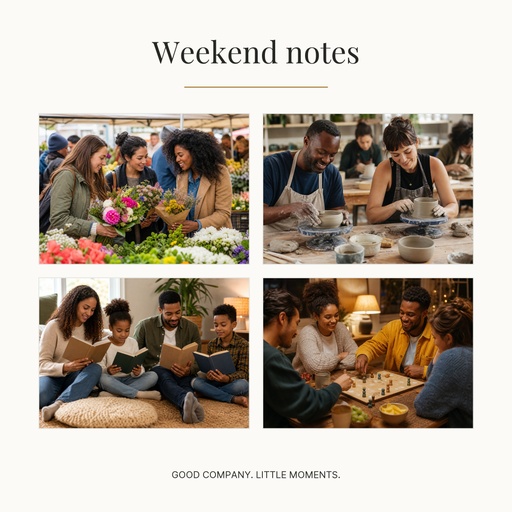 Square photo collage size of Weekend Notes