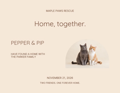 Keepsake certificate size of Meet Pepper and Pip