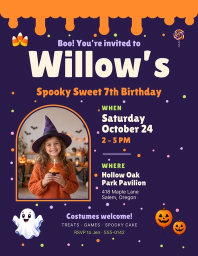 Letter flyer size of Spooky Sweet Seven