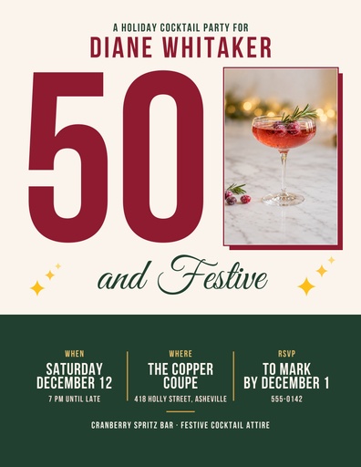 Letter flyer size of Fifty and Festive