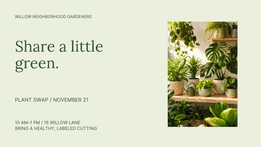 Landscape graphic size of The Garden Swap
