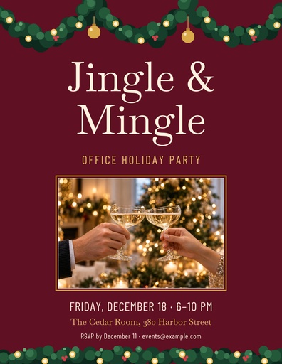 Letter flyer size of Jingle and Mingle Holiday Party