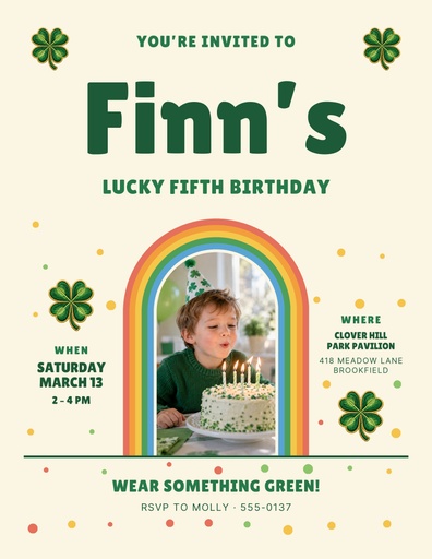 Letter flyer size of Lucky to Be Five