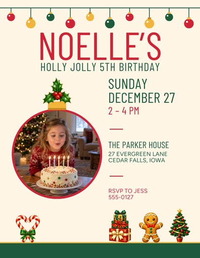 Letter flyer size of Holly Jolly Five