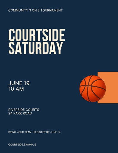 Letter flyer size of Courtside Saturday