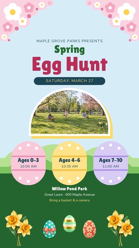 Story opener size of Spring Egg Hunt in the Park
