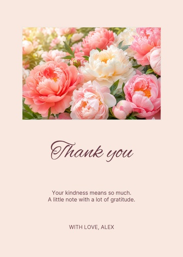 Portrait greeting size of A Little Thank You