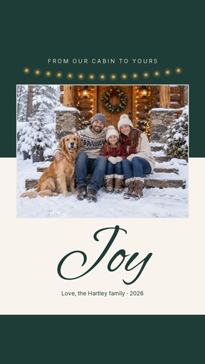 Story opener size of Joy from Our Cabin