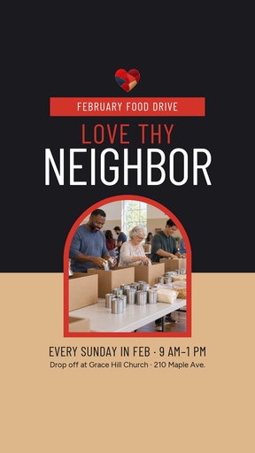 Story opener size of Love Thy Neighbor Food Drive