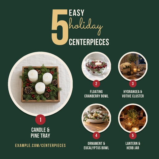 Square post size of Five Easy Holiday Centerpieces