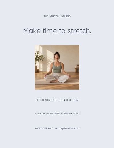 Letter flyer size of The Stretch Studio