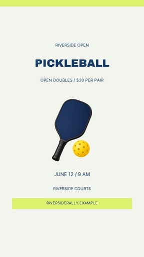 Story opener size of Riverside Pickleball Open