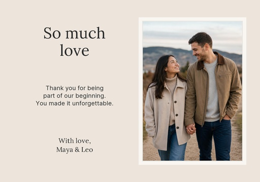 Thank-you card size of Our Day Ahead