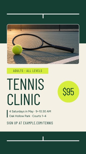 Story opener size of Adult Tennis Clinic