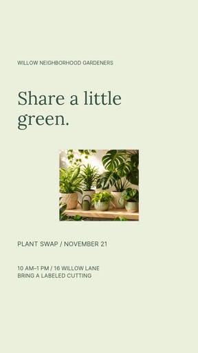 Story opener size of The Garden Swap