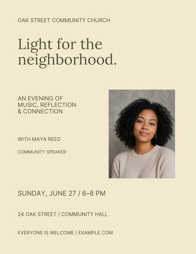 Letter flyer size of Light for the Neighborhood