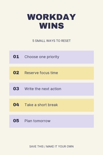 Pinterest pin size of Small Workday Wins