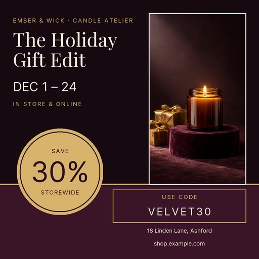 Square post size of The Velvet Gift Edit