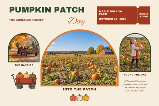 Landscape collage size of Pumpkin Patch Day