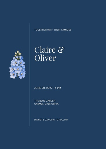 5 × 7 invitation size of Blue Hour Vows