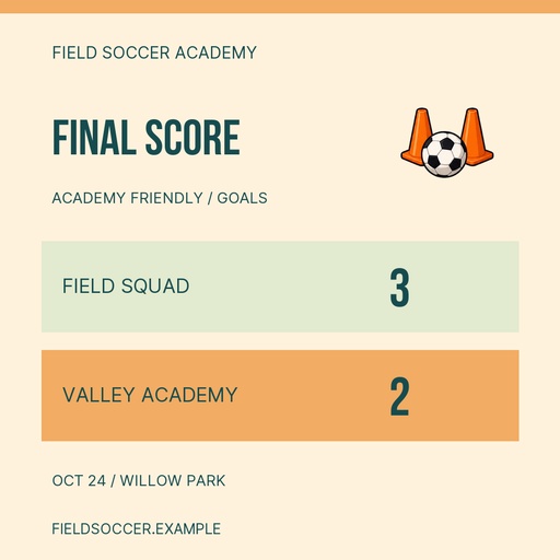 Score post size of Find Your Field Soccer