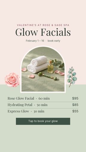 Story opener size of The Valentine Glow Menu