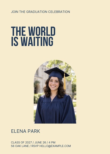 5 × 7 invitation size of The World Is Waiting