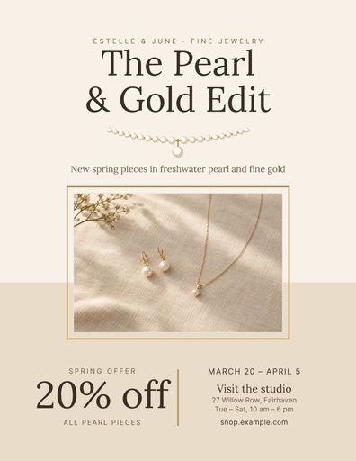 Letter flyer size of The Pearl and Gold Edit