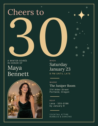 Letter flyer size of Cheers to Thirty