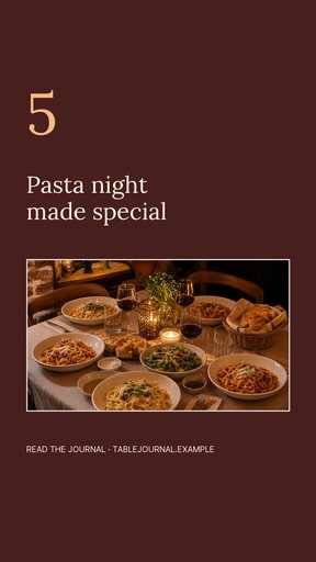 Story opener size of Pasta Night Journal