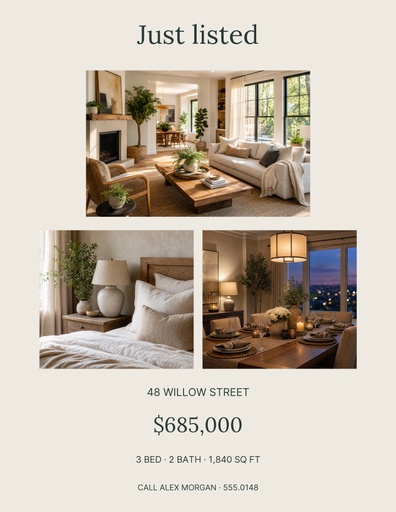 Letter flyer size of The Willow Home