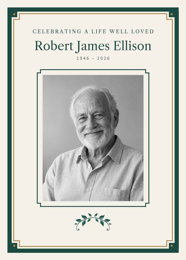 Remembrance card size of Celebrating a Life Well Loved