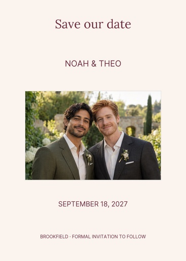 Save the date size of The Garden Chapter