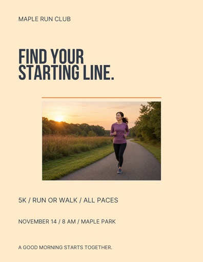 Letter flyer size of On the Starting Line