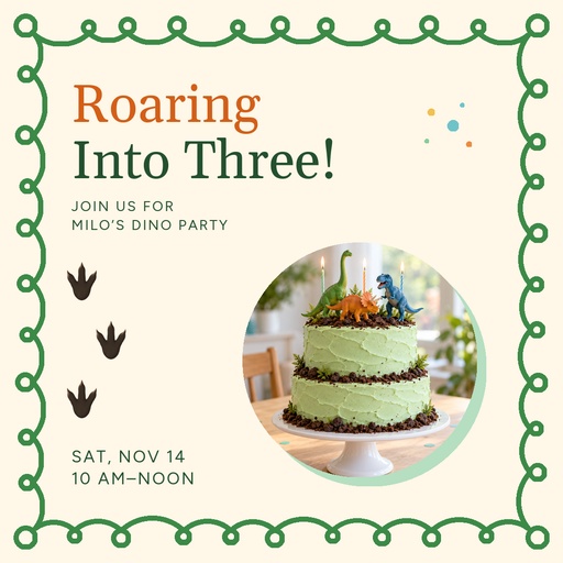 Square post size of Roaring Into Three