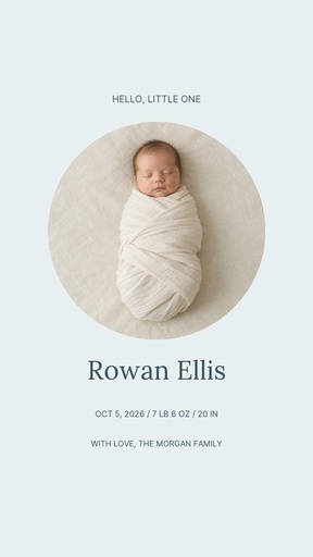 Story opener size of Hello, Baby Rowan